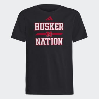 Youth adidas Black Nebraska Huskers Our Red Burns Brighter T-Shirt