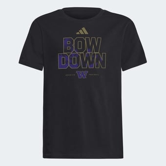 Youth adidas Black Washington Huskies Bow Down T-Shirt