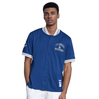 Men's Starter  Royal Los Angeles Dodgers Button-Up Short Sleeve Jacket