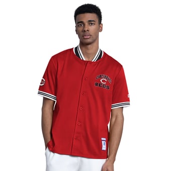 Men's Starter  Red Cincinnati Reds Button-Up Short Sleeve Jacket
