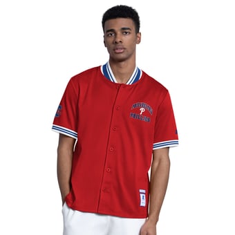 Men's Starter  Red Philadelphia Phillies Button-Up Short Sleeve Jacket