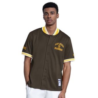 Men's Starter  Brown San Diego Padres Button-Up Short Sleeve Jacket