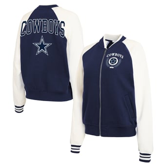 Women's WEAR by Erin Andrews  Navy Dallas Cowboys Full-Zip Fleece Varsity Jacket
