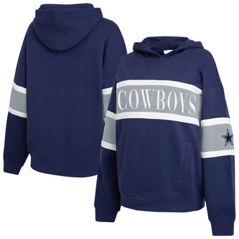 Women's WEAR by Erin Andrews  Navy Dallas Cowboys Stripe Hoodie