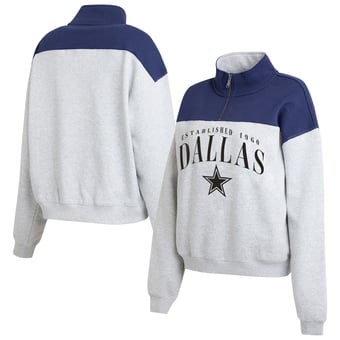 Women's WEAR by Erin Andrews  Gray Dallas Cowboys Colorblock Half-Zip Pullover