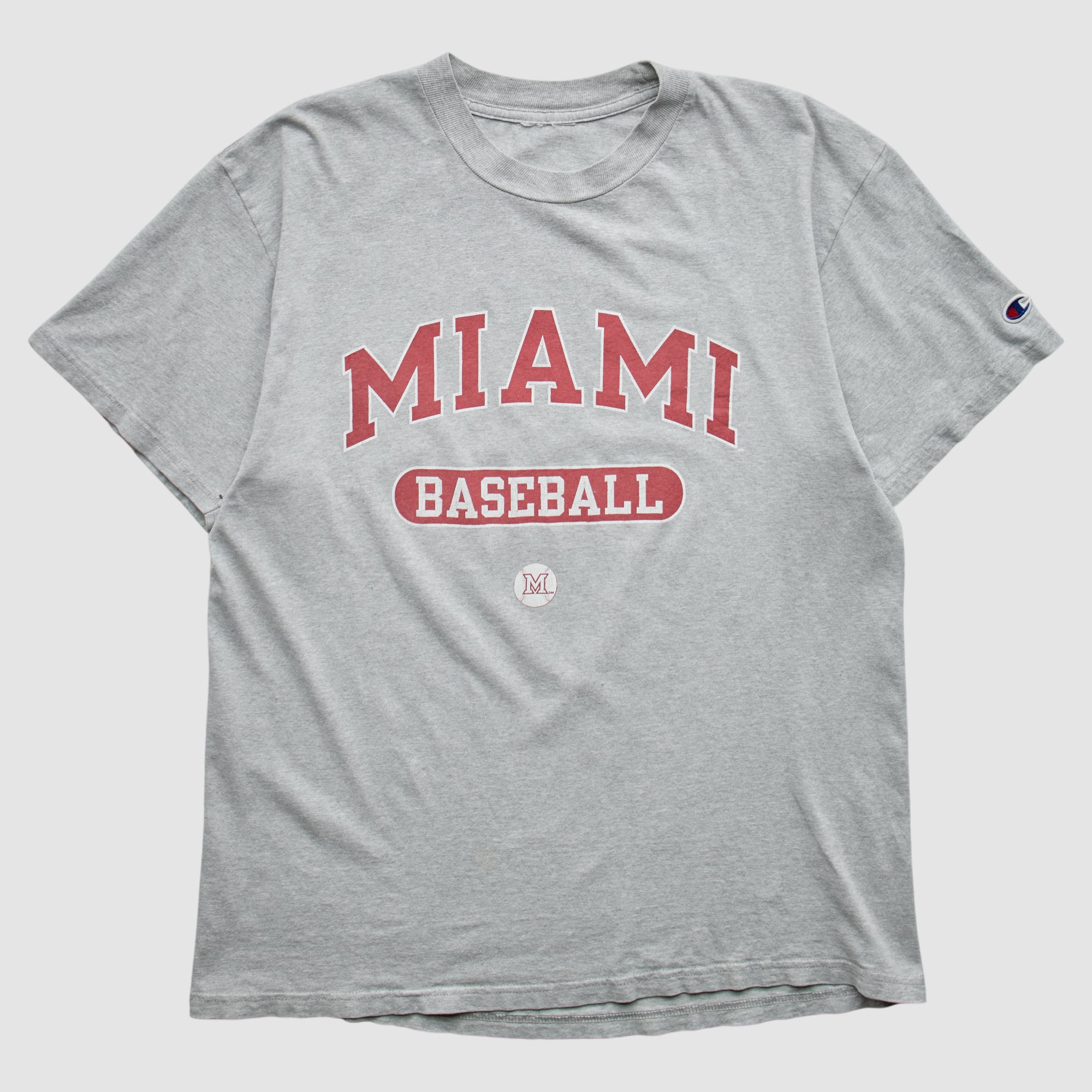 Miami University RedHawks Champion 90s T-shirt - Heather Gray - XS by Fanatics Real Vintage