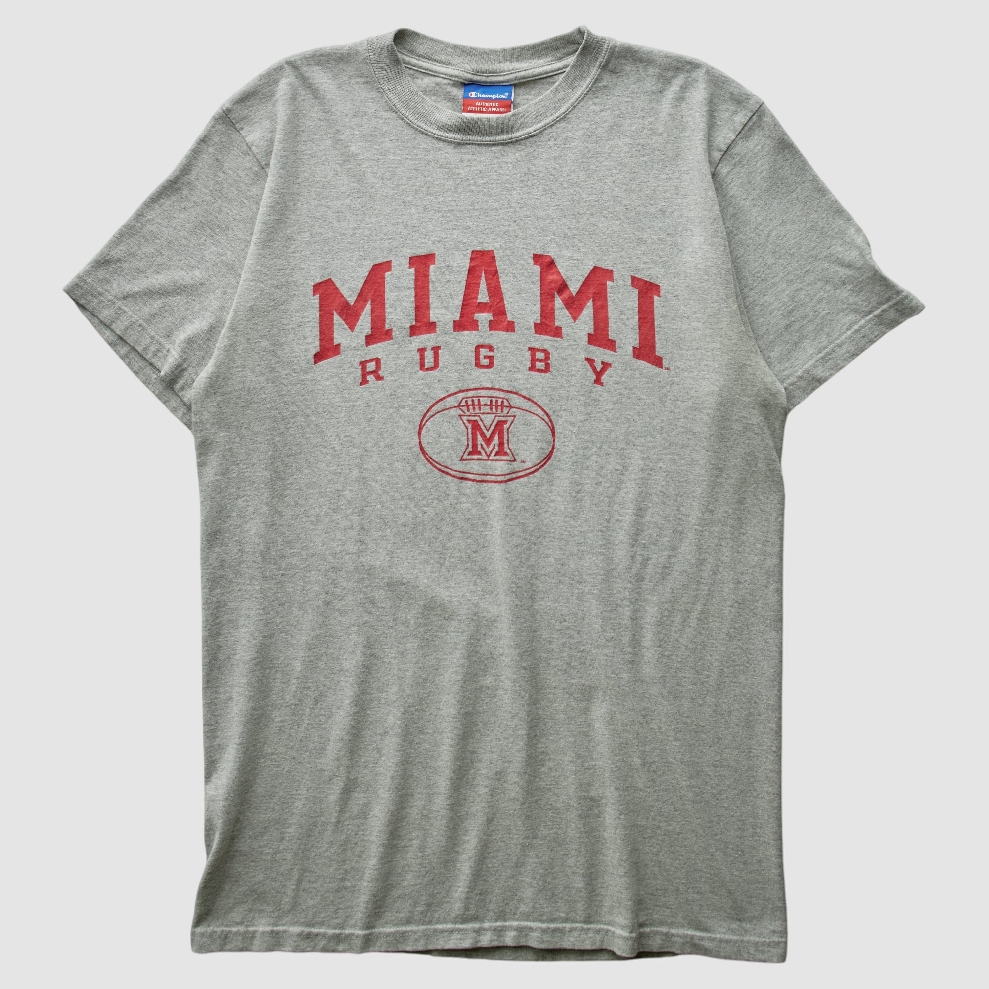 Miami University RedHawks Champion 2000s T-shirt - Heather Gray - M by Fanatics Real Vintage