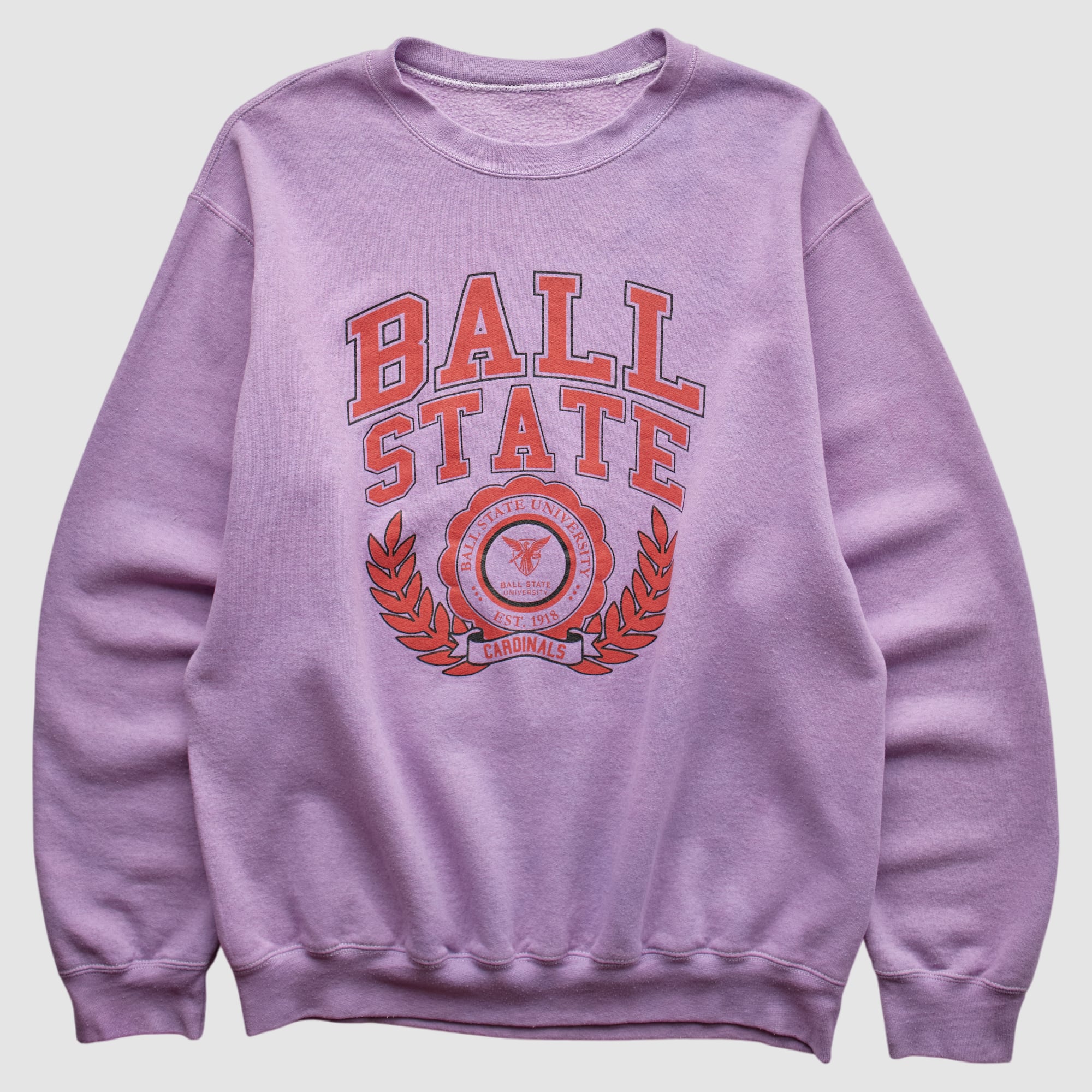 Ball State Cardinals 2000s Pullover Sweatshirt - Light Purple - M by Fanatics Real Vintage