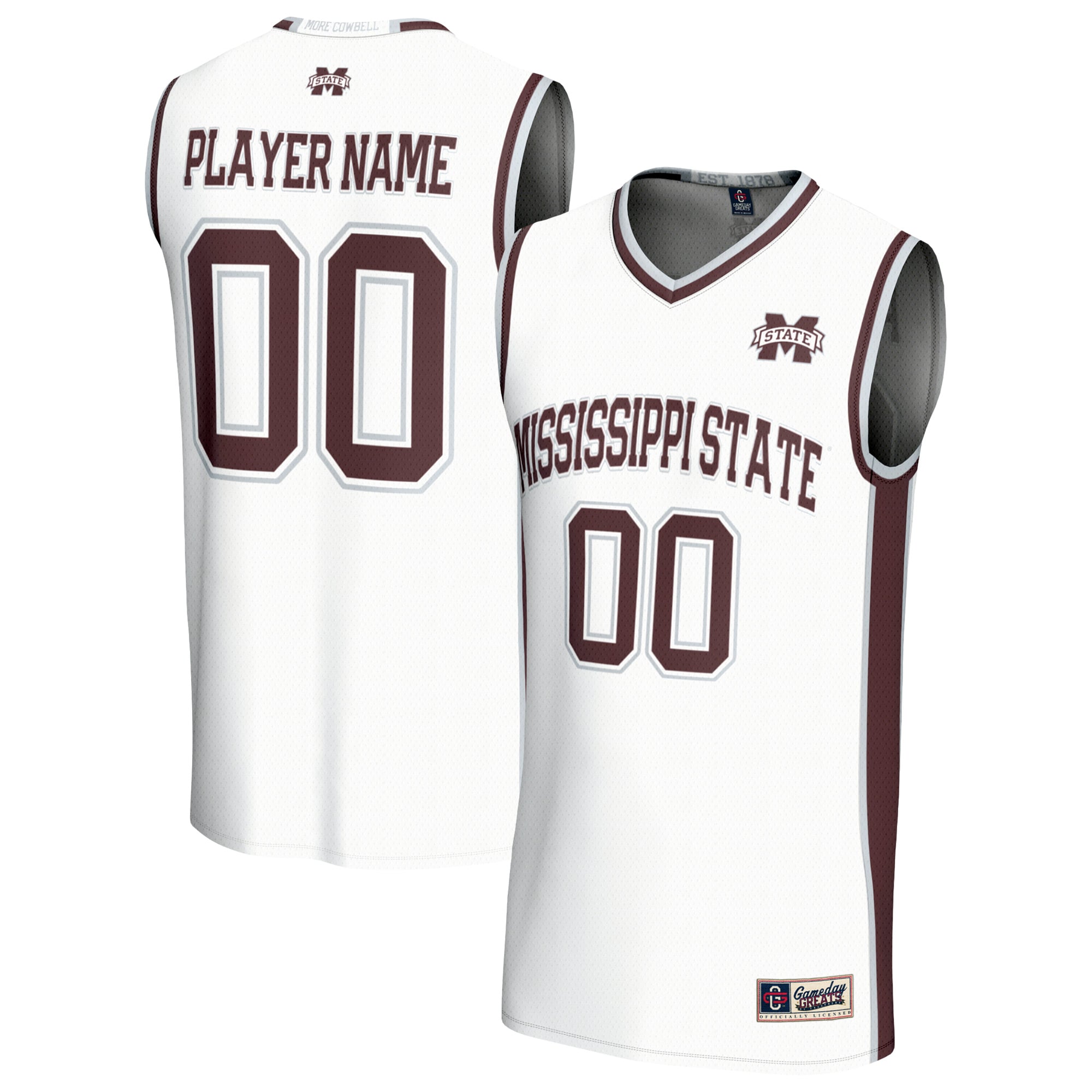 Unisex GameDay Greats White Mississippi State Bulldogs Lightweight Collegiate Men's Basketball NIL Pick-A-Player Fashion Jersey