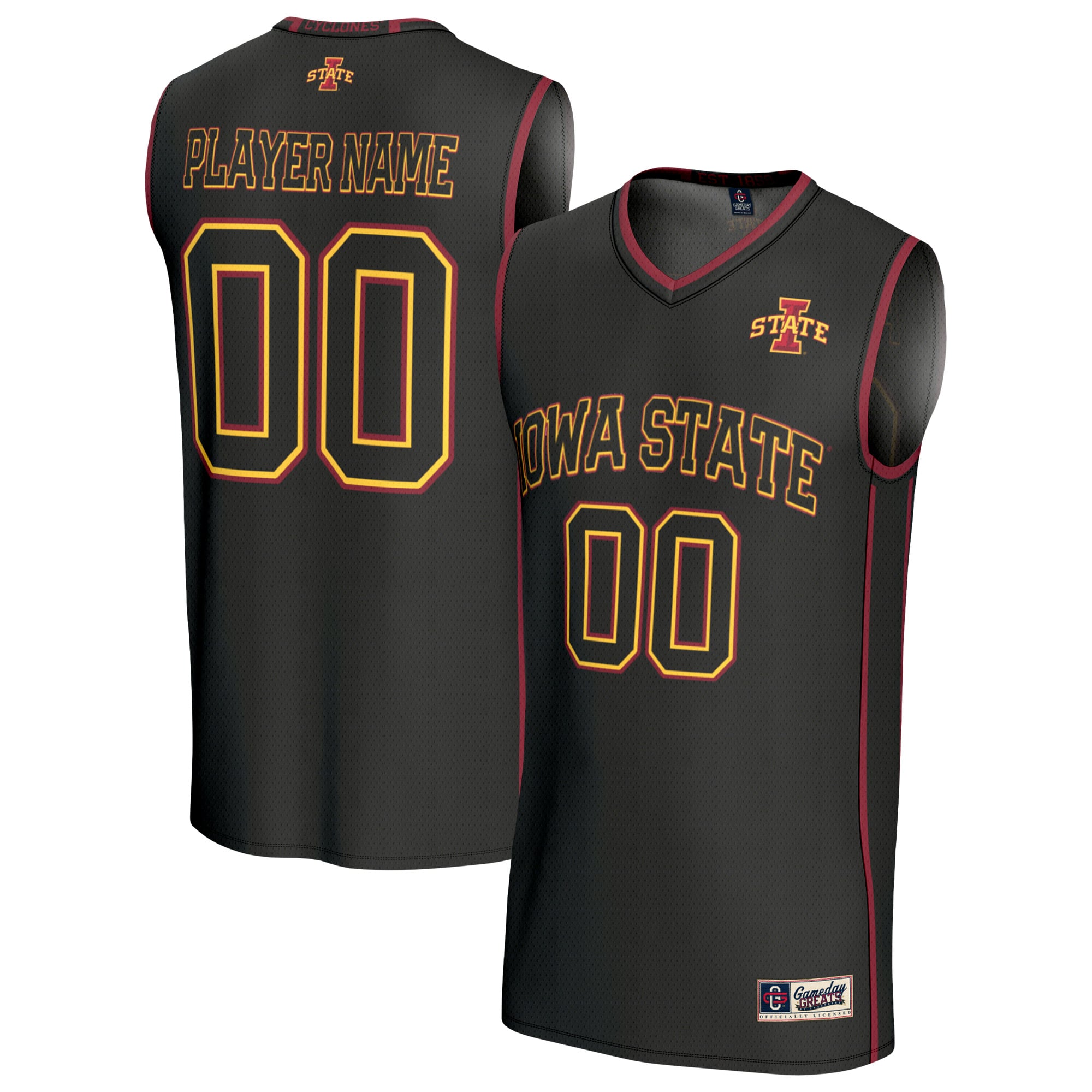 Unisex GameDay Greats Black Iowa State Cyclones Lightweight Collegiate Men's Basketball NIL Pick-A-Player Fashion Jersey