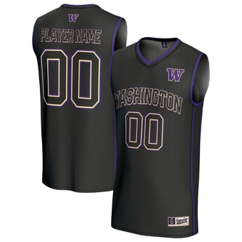 Unisex GameDay Greats Black Washington Huskies Lightweight Collegiate Men's Basketball NIL Pick-A-Player Fashion Jersey