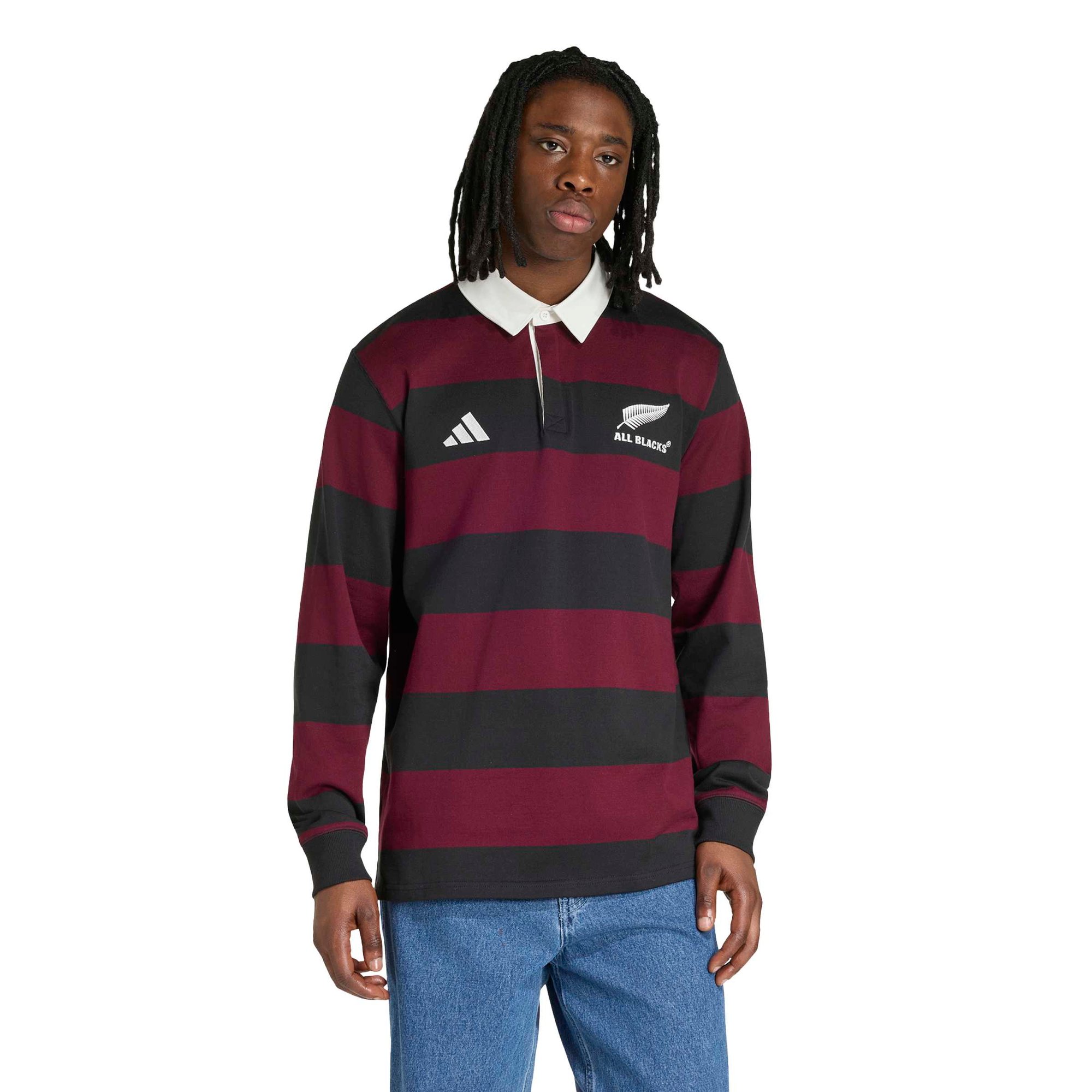 Maglia da rugby a righe All Blacks adidas Greatest Rivalry Heritage