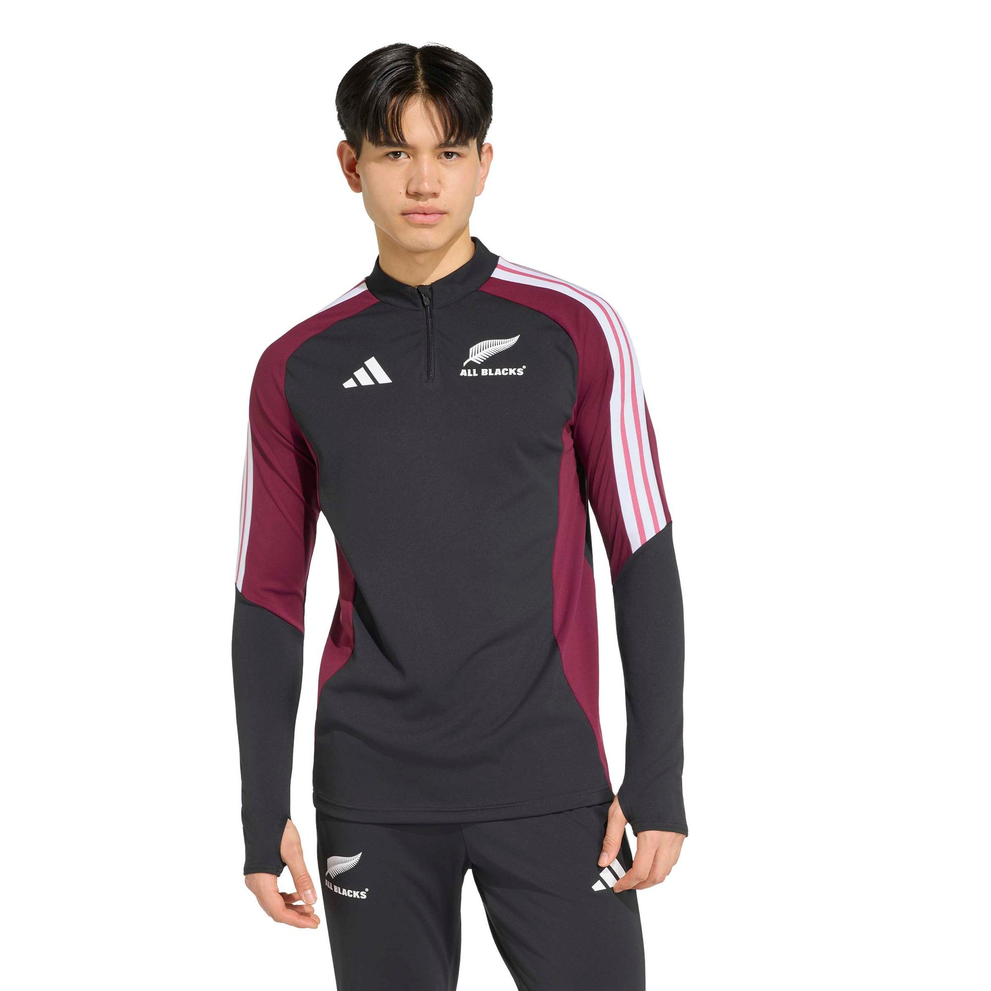 Polar da allenamento adidas All Blacks con zip a 1/4