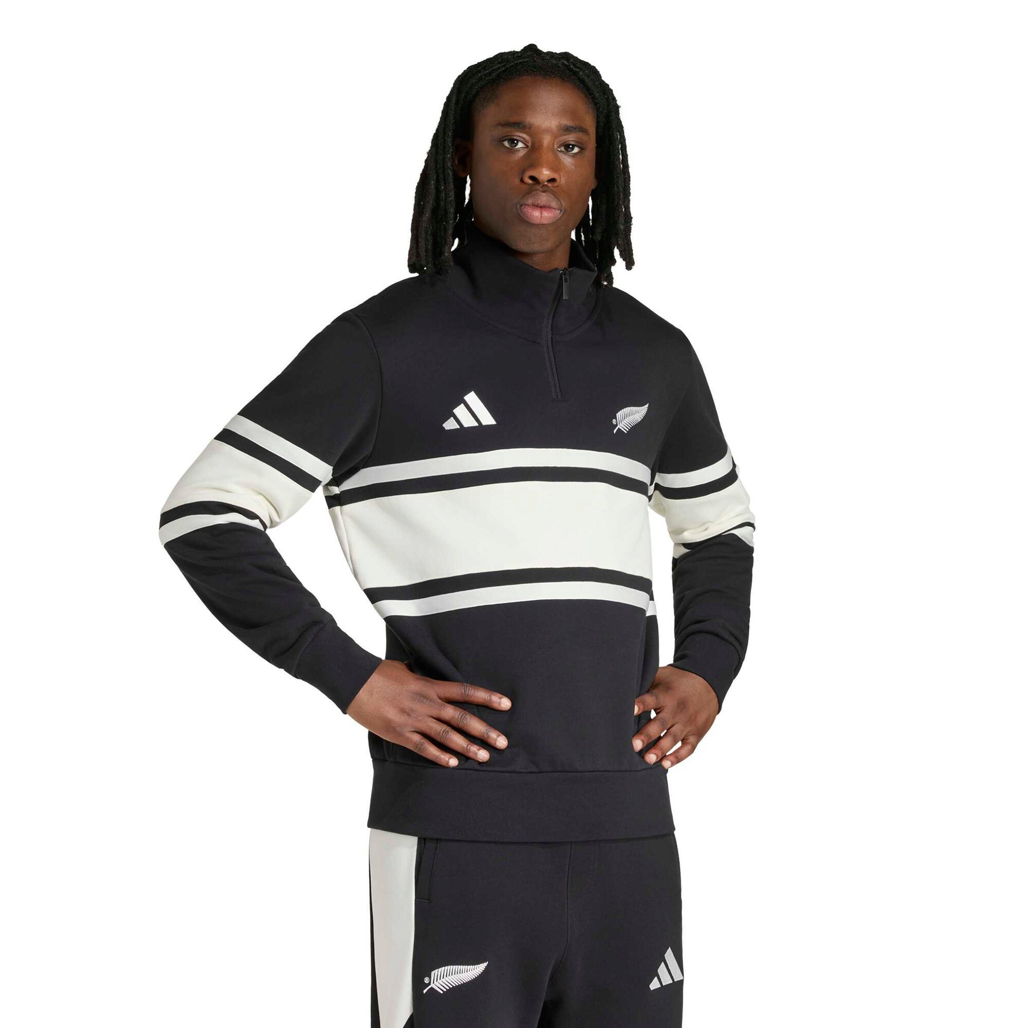 Felpa adidas All Blacks Leisurewear con zip a 1/4