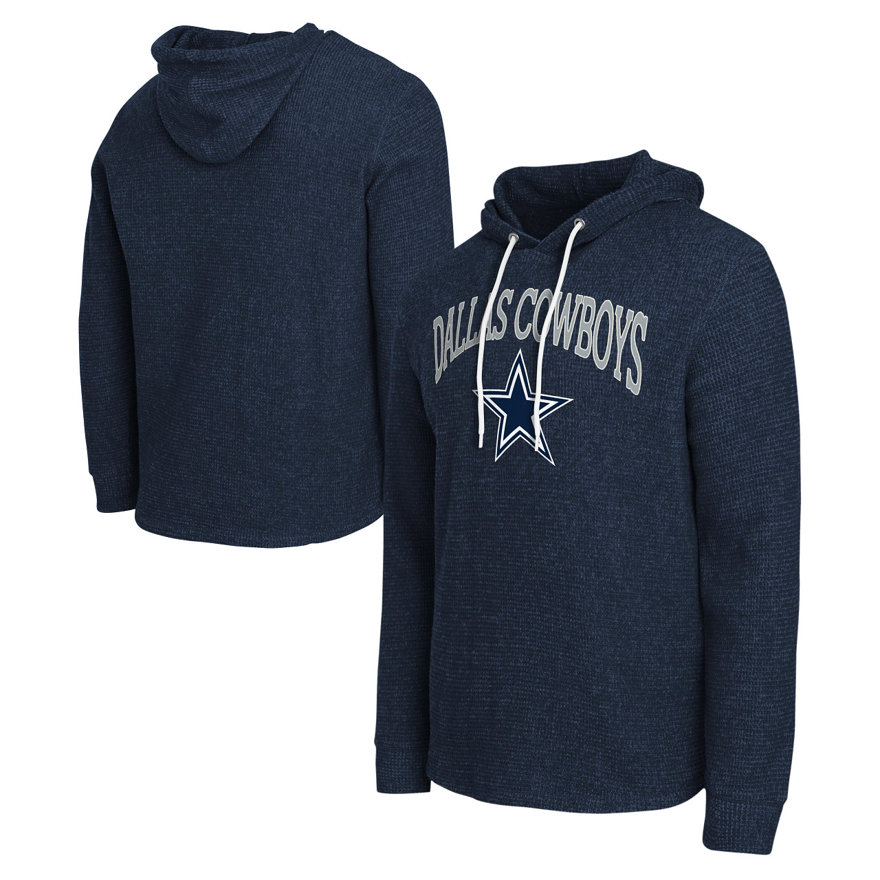 Darius Rucker Collection By Fanatics Men's Navy Dallas Cowboys Waffle-Knit Hooded Tri-Blend Long-Sleeve Sweatshirt - Navy