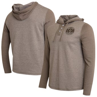 Men's Darius Rucker Collection by Fanatics Tan/Brown Dallas Cowboys Knit Hooded Henley Long Sleeve T-Shirt