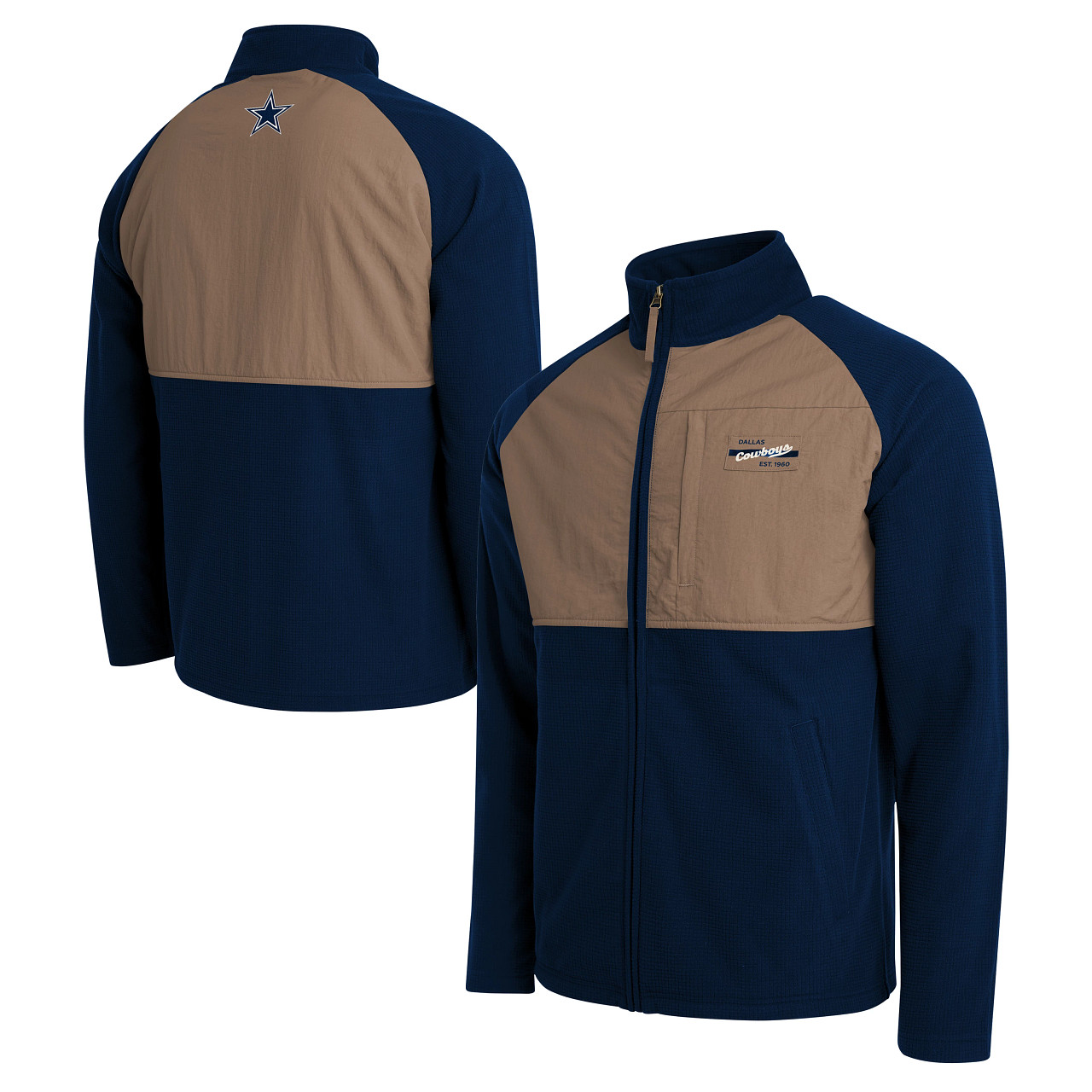 Men's Darius Rucker Collection by Fanatics  Navy/Tan Dallas Cowboys Full-Zip Raglan Jacket