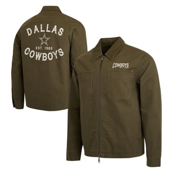 Men's Darius Rucker Collection by Fanatics  Olive Dallas Cowboys Brushed Canvas Full-Zip Jacket