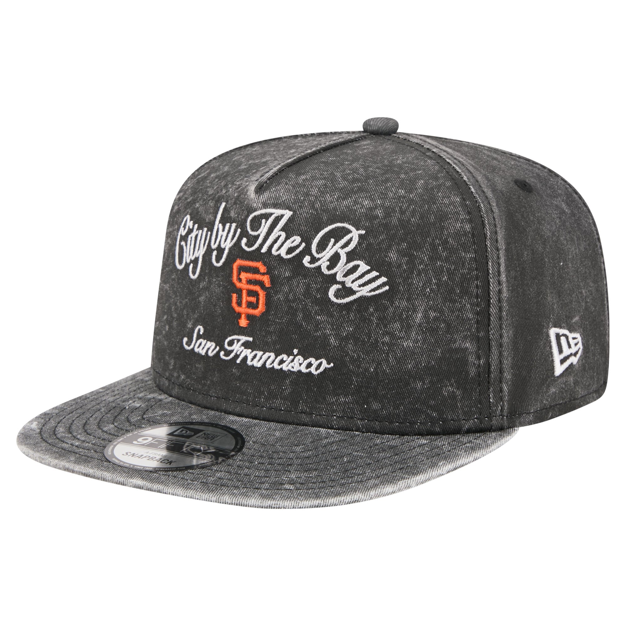 Men's New Era Black San Francisco Giants City Slogan A-Frame 9FIFTY Snapback Hat