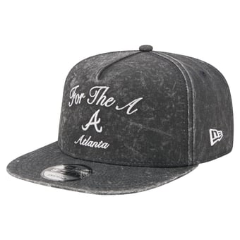 Men's New Era Black Atlanta Braves City Slogan A-Frame 9FIFTY Snapback Hat