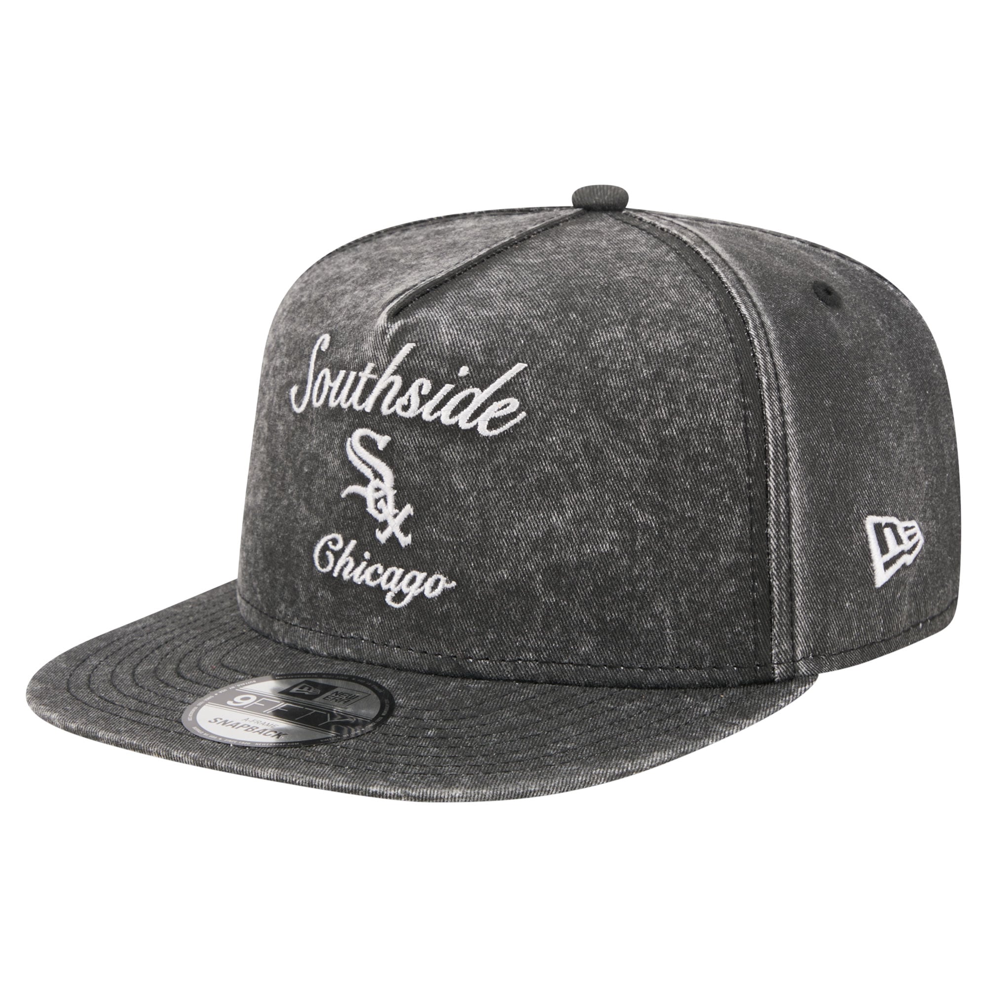 Men's New Era Black Chicago White Sox City Slogan A-Frame 9FIFTY Snapback Hat