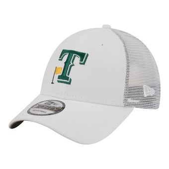 Men's New Era  White Texas Rangers Flag 9FORTY Trucker Adjustable Hat