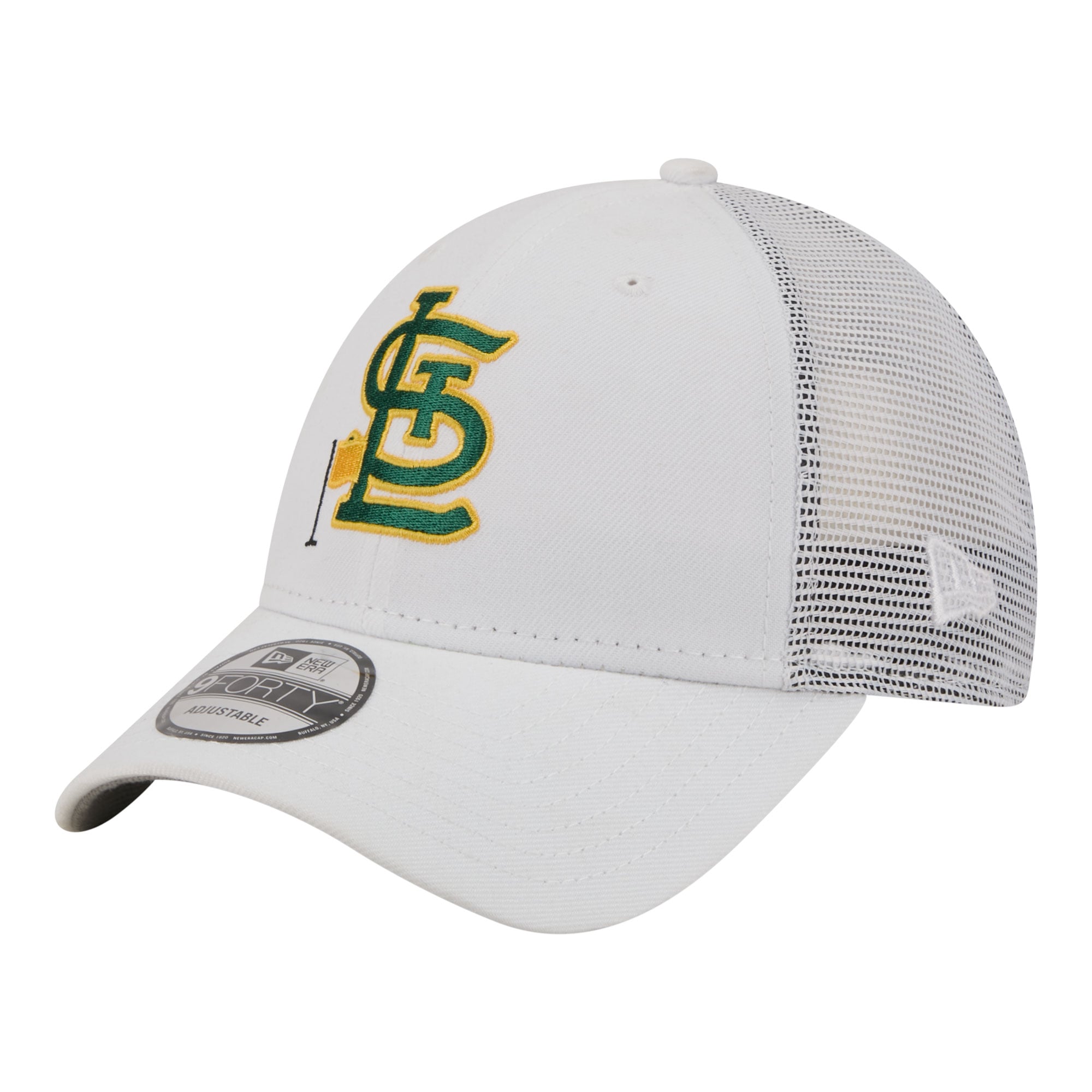 Men's New Era  White St. Louis Cardinals Flag 9FORTY Trucker Adjustable Hat