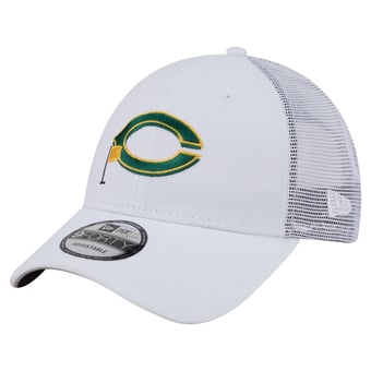 Men's New Era  White Cincinnati Reds Flag 9FORTY Trucker Adjustable Hat