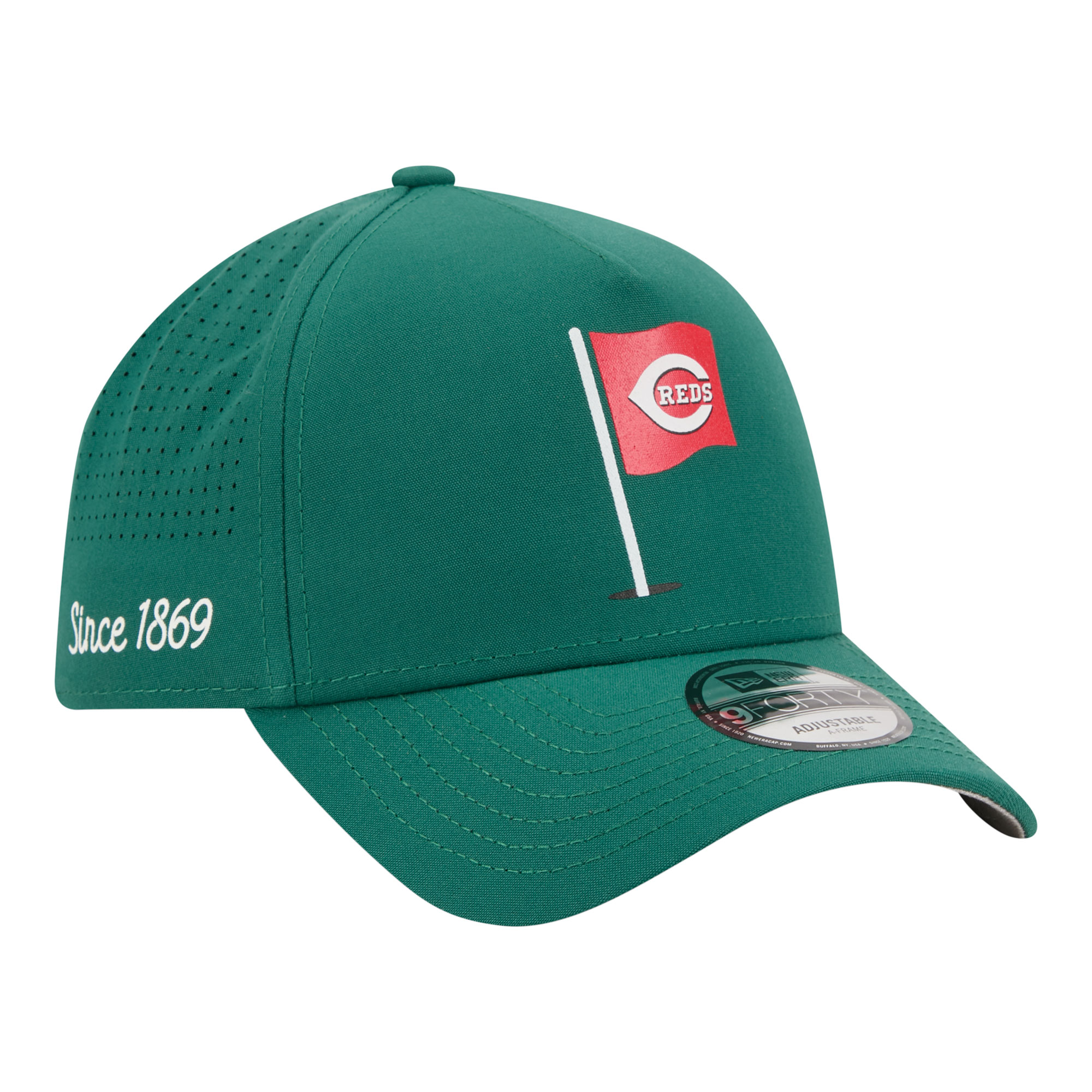 Men's New Era  Green Cincinnati Reds Pin Seeker 9FORTY A-Frame Adjustable Hat