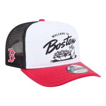 Men's New Era  White/Red Boston Red Sox Foodie A-Frame 9FIFTY Trucker Snapback Hat