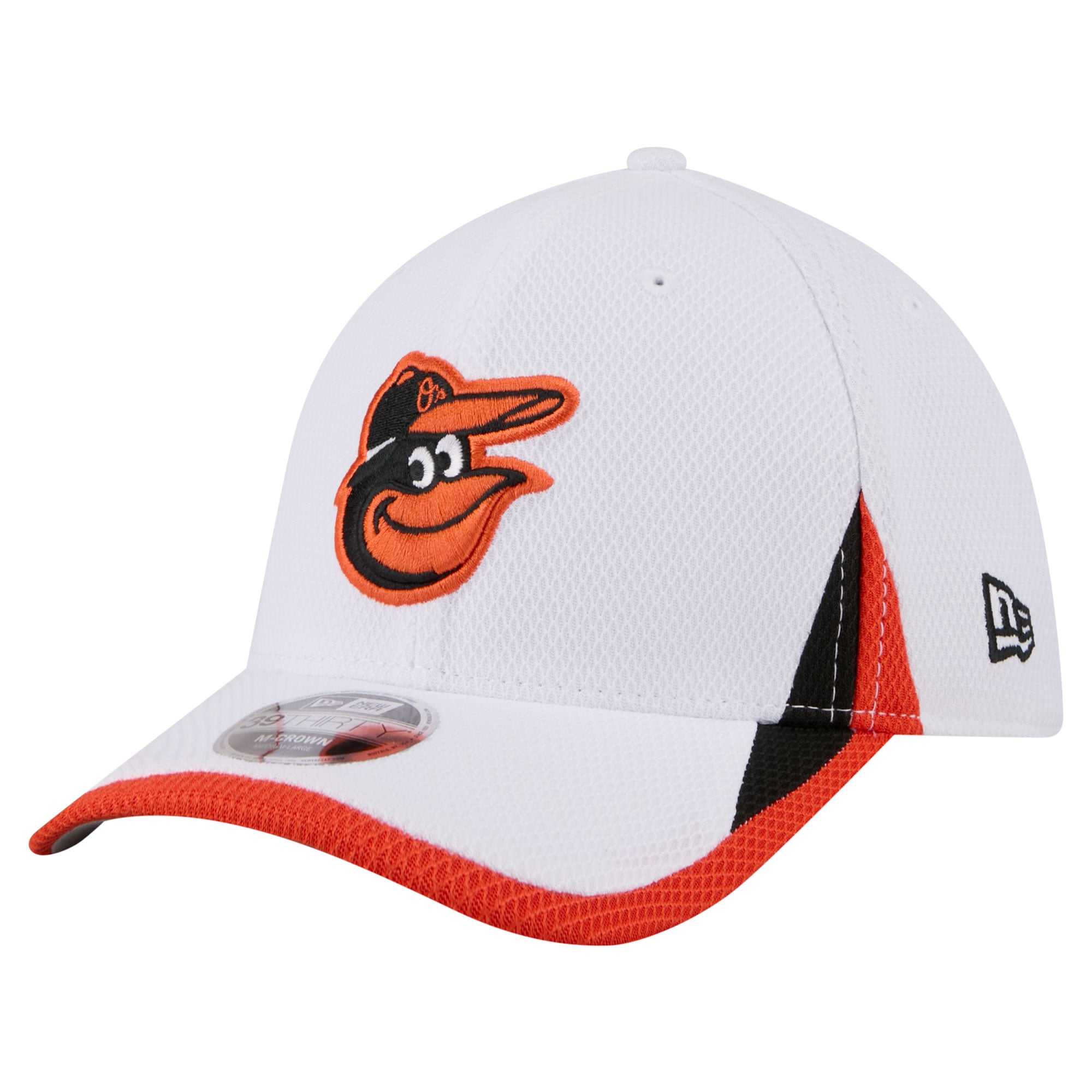 Men's New Era White Baltimore Orioles Cut n Sew 39THIRTY Flex Hat