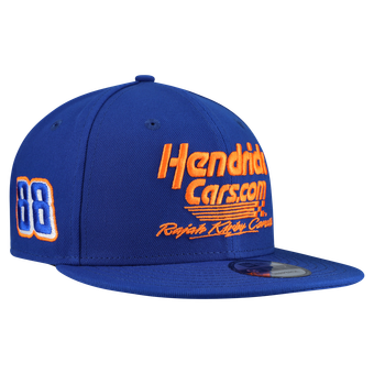 Men's New Era Blue JR Motorsports #88 HendrickCars.com Script 9FIFTY Snapback Hat