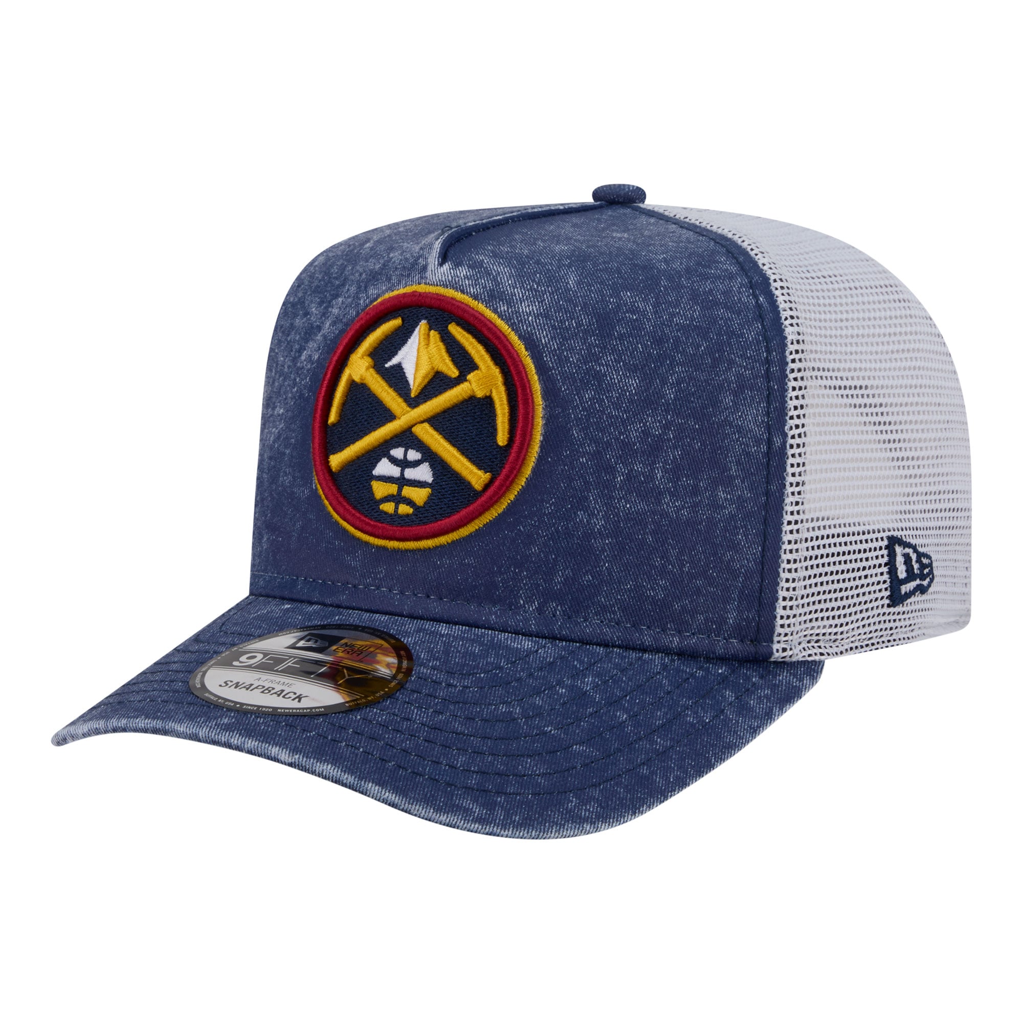 Men's New Era  Navy/White Denver Nuggets Washed Meshback 9FIFTY Adjustable Hat