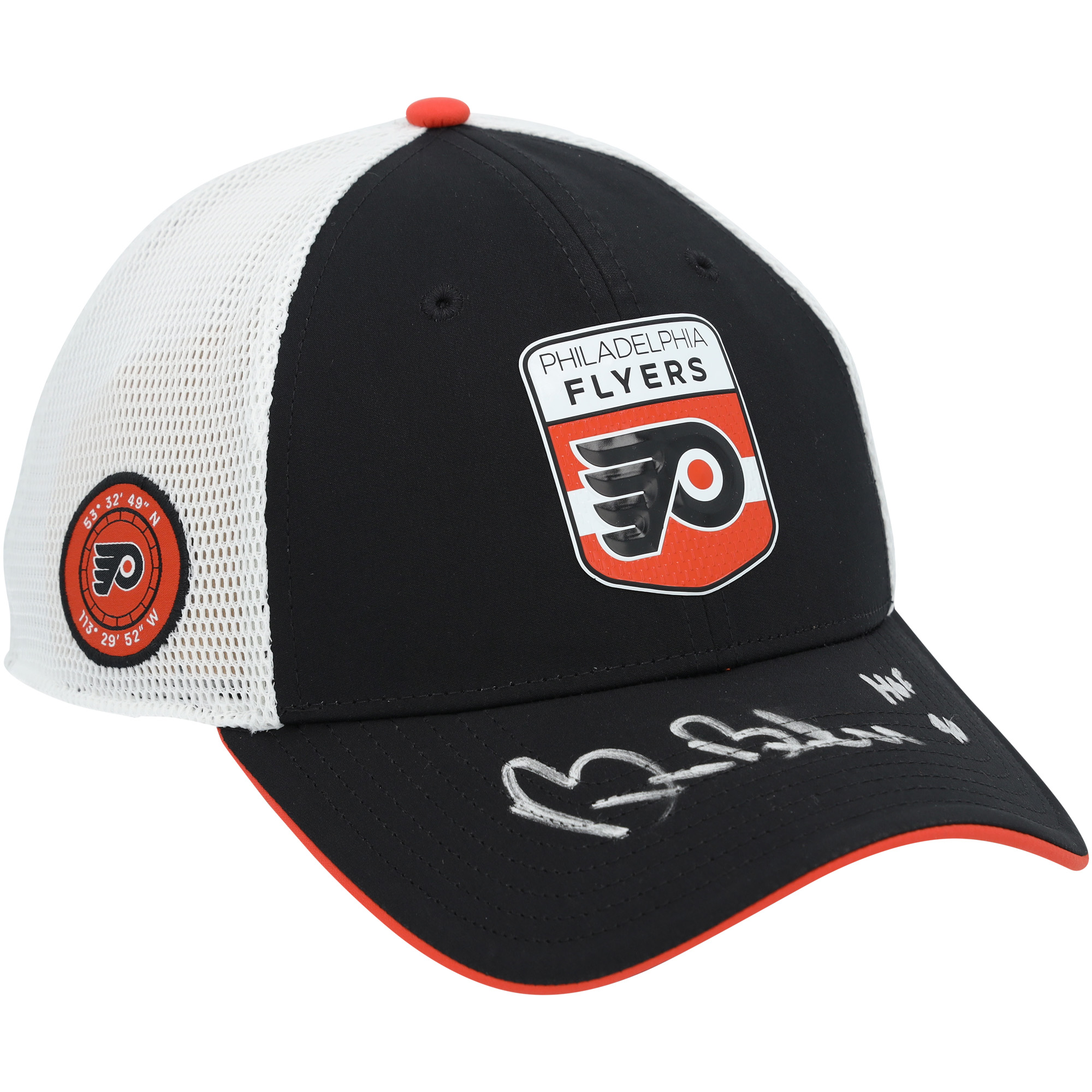 Bill Barber Philadelphia Flyers Autographed Draft Fanatics Cap with "HOF 90" Inscription