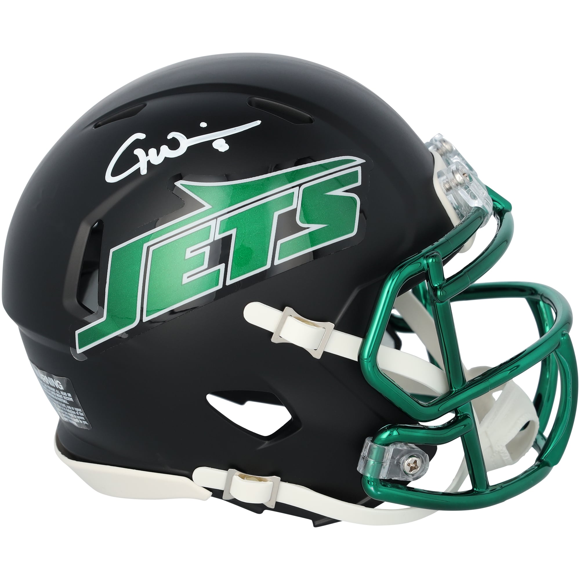 Garrett Wilson New York Jets Autographed Riddell Black Alternate Speed Mini Helmet