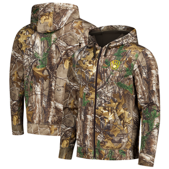 Men's Dunbrooke  Camo Milwaukee Brewers Trophy Realtree Full-Zip Hoodie