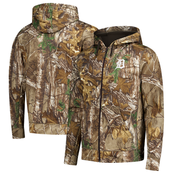 Men's Dunbrooke  Camo Detroit Tigers Trophy Realtree Full-Zip Hoodie