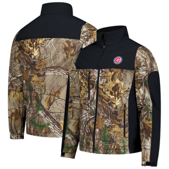 Men's Dunbrooke  Camo Chicago Cubs Hunter Softshell Realtree Full-Zip Jacket