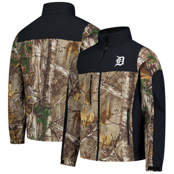 Men's Dunbrooke  Camo Detroit Tigers Hunter Softshell Realtree Full-Zip Jacket