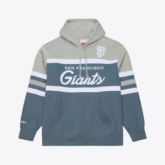 Men's Mitchell & Ness  Gray San Francisco Giants Cooperstown Collection Thunderstorm Head Coach Hoodie