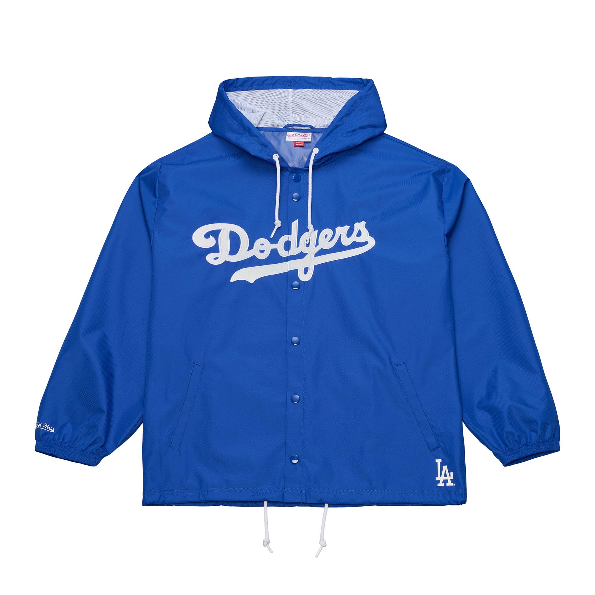 Giacca da allenatore con cappuccio e bottoni a pressione Mitchell & Ness Royal Los Angeles Dodgers da uomo