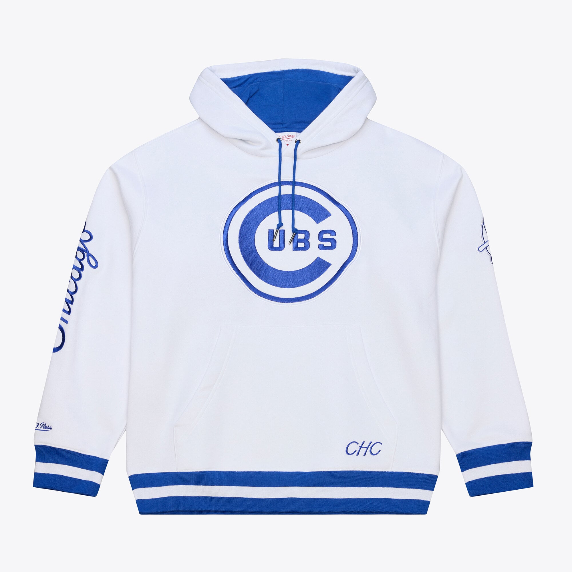 Men's Mitchell & Ness White Chicago Cubs Cooperstown Collection Fleece Hoodie