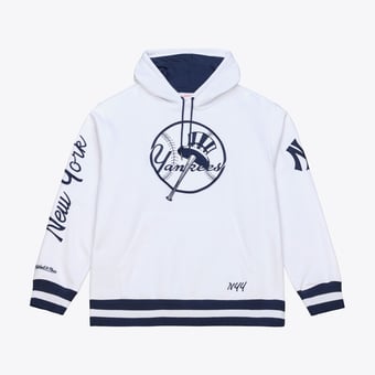Men's Mitchell & Ness  White New York Yankees Cooperstown Collection Fleece Hoodie