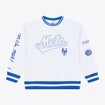 Men's Mitchell & Ness  White New York Mets Arctic Fleece Sweatshirt