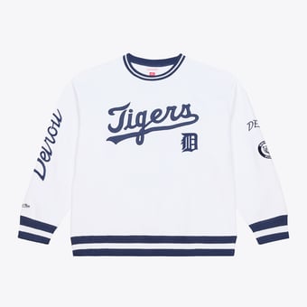 Men's Mitchell & Ness  White Detroit Tigers Arctic Fleece Sweatshirt