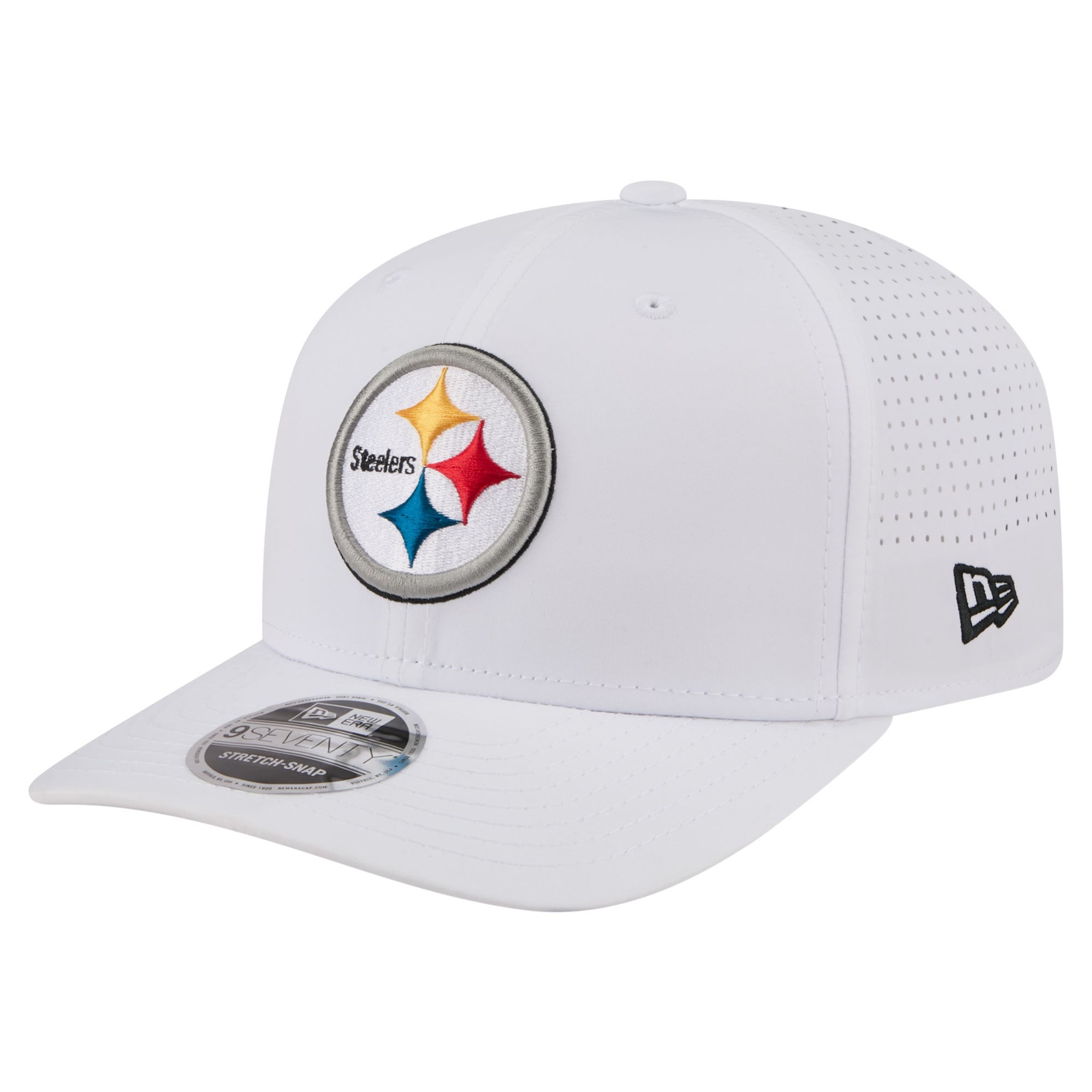 Men's New Era White Pittsburgh Steelers Name Plate 9SEVENTY Adjustable Hat