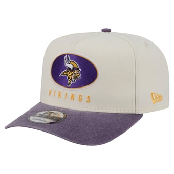 Men's New Era  Cream/Purple Minnesota Vikings Washed A-Frame 9FIFTY Snapback Hat