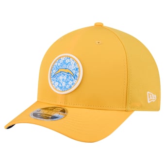 Men's New Era  Gold Los Angeles Chargers Floral 9FORTY M-Crown Trucker Adjustable Hat