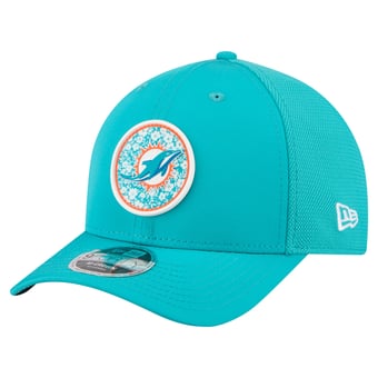 Men's New Era  Aqua Miami Dolphins Floral 9FORTY M-Crown Trucker Adjustable Hat