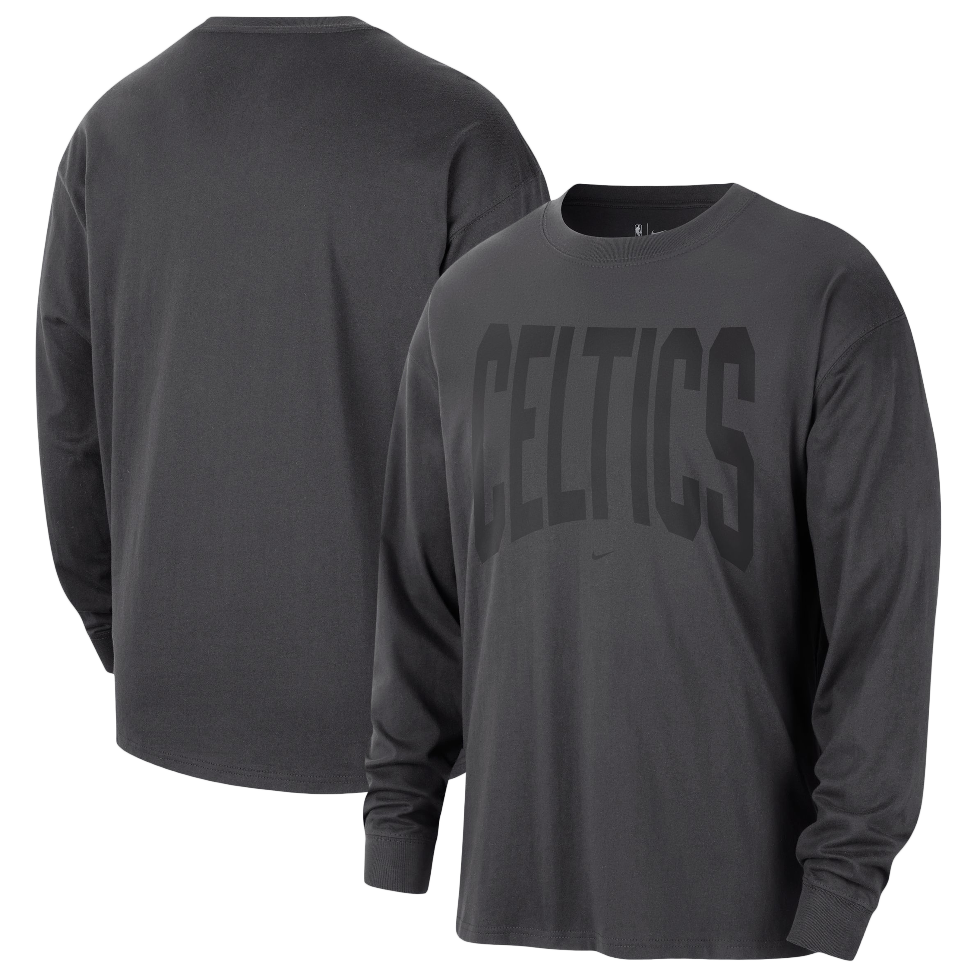 Men's Nike Charcoal Boston Celtics 2026 Standard Issue Travel Long Sleeve T-Shirt